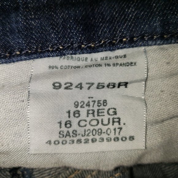 Cabelas 16 Regular Stretch Straight Leg Denim Jeans Dark Wash Blue 16R - Picture 8 of 9